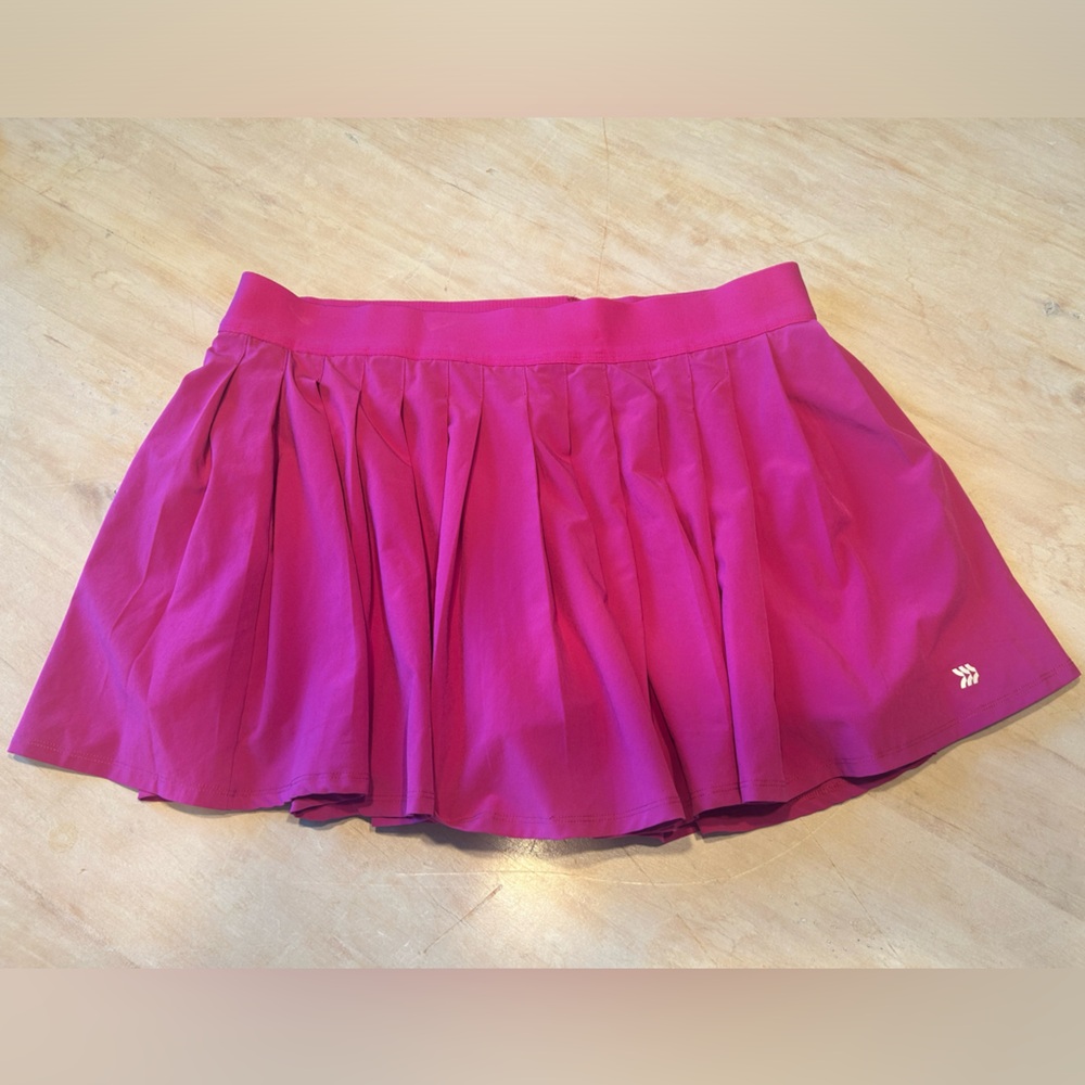 Magenta full pleat tennis/ pickleball skirt